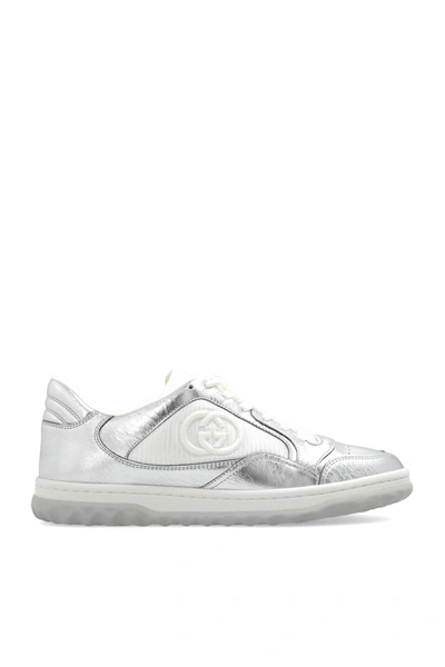 Gucci Mac80 Metallic Leather Sneakers In Silver