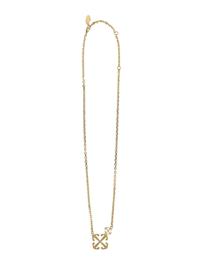 Off-white Double Arrow Necklace In Gold