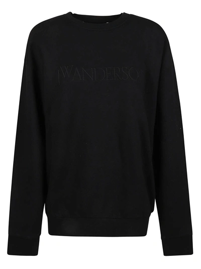 Jw Anderson Logo Embroidery Sweatshirt In Black