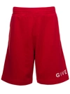 Givenchy Men's Boxy Logo Shorts In Red