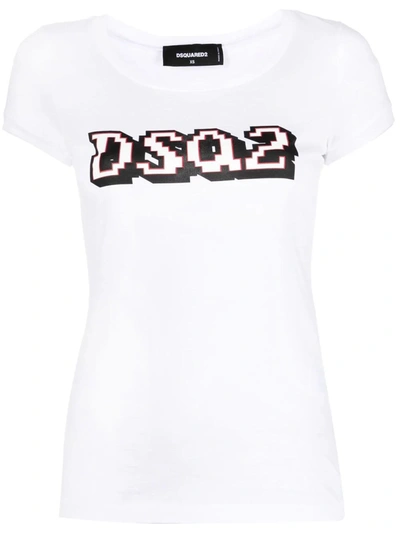 Dsquared2 White Cotton T-shirt In Bianco