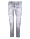 Dsquared2 Distressed Low-rise Cropped Jeans In Grey