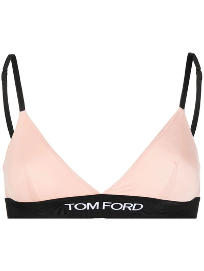 Tom Ford Logo-underband Bra In Vintage Nude