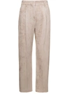 BRUNELLO CUCINELLI BRUNELLO CUCINELLI BEIGE RELAXED PANTS WITH BELT LOOPS IN CORDUROY WOMAN