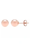 A & M 14K ROSE GOLD BALL STUD EARRINGS