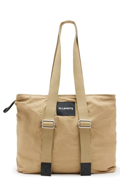 Allsaints Taru Zipped Holdall Bag In Brown