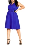 City Chic Women's Trendy Plus Size Vintage-like Veronica Dress In Pool