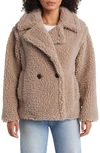 Ugg Gertrude Short Teddy Coat In Putty In Beige