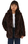 Apparis Unisex Stella Faux Fur Jacket - Little Kid, Big Kid In Espresso