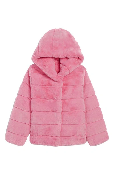 Apparis Kids' Goldie Faux-fur Hooded Coat In Lolly Pink