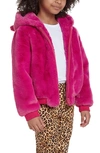 Apparis Lily Faux-fur Hooded Coat In Confetti Pink