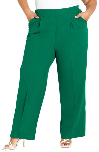 City Chic Trendy Plus Size Audrie Pants In Green