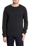 Frame Duo Fold Long Sleeve Cotton T-shirt In Noir