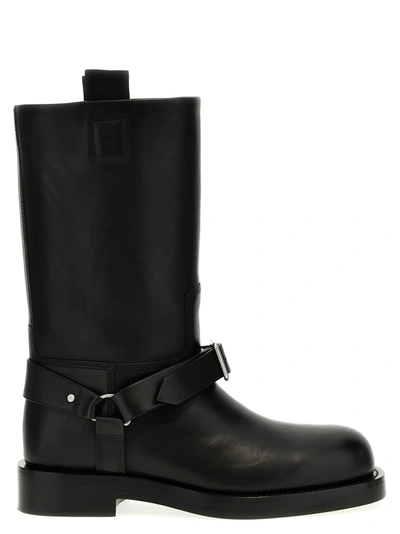 BURBERRY SADDLE LOW BOOTS, ANKLE BOOTS BLACK