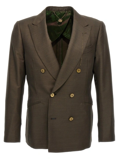 MAURIZIO MIRI DOUBLE-BREASTED BLAZER GREEN
