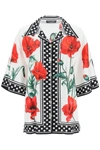 Dolce & Gabbana Poppy Print Silk Twill Button-up Shirt