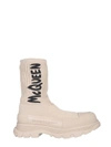 Alexander Mcqueen Alexander Mc Queen Graffiti Tread Slick Boots In Beige