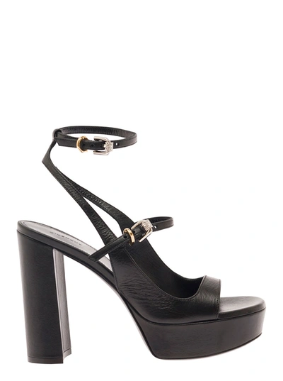 Givenchy Voyou High Ankle-strap Platform Sandals In Black