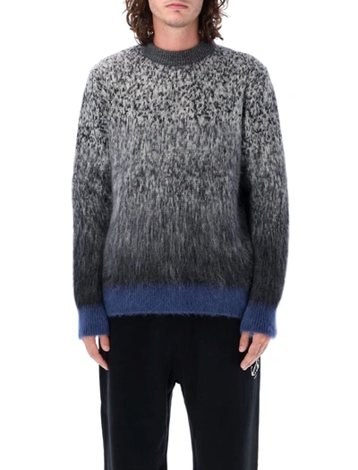 Off-white Mohair Degrade Arrow Knit In Anthracite
