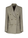 Golden Goose Double-breasted Blazer In Wool In Green