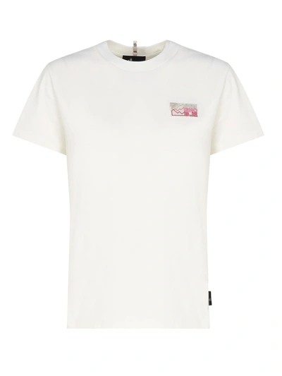Moncler Mountain Logo T-shirt White In Snow