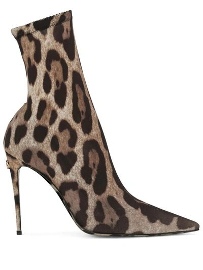 Dolce & Gabbana Kim Dolce&gabbana Leopard-print Ankle Boots In Animal Print