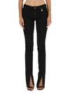 Dsquared2 Stretch Denim Jeans Trumpet With Ankle Slit 19cm In Black