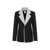 Bottega Veneta Curved-sleeves Layered Compact Wool Single-breasted Jacket In Black