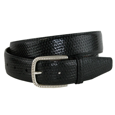 Crookhorndavis Basic Lux Trial Tri-town Calfskin Dress Belt In Black