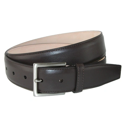 Crookhorndavis Como Calfskin Dress Belt With Solid Brass Buckle In Brown