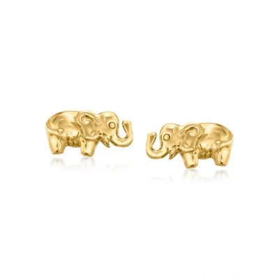 Rs Pure By Ross-simons 14kt Yellow Gold Elephant Stud Earrings