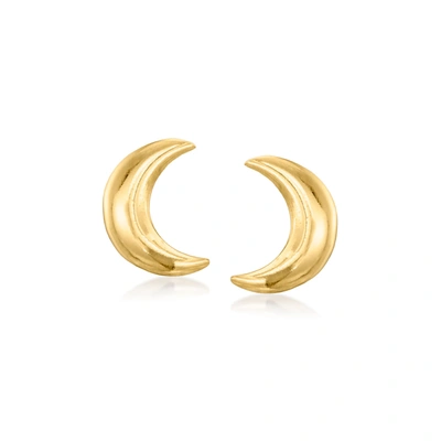 Rs Pure By Ross-simons 14kt Yellow Gold Moon Stud Earrings