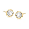 Ross-simons Bezel-set Diamond Stud Earrings In 14kt Yellow Gold In Silver