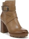 Naturalizer Lyra Lug Sole Booties Women's Shoes In Dark Bamboo Leather