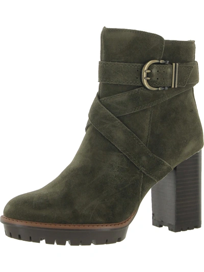 Naturalizer Lyra Womens Leather Ankle Booties In Green