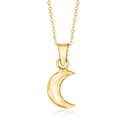Rs Pure By Ross-simons 14kt Yellow Gold Moon Pendant Necklace