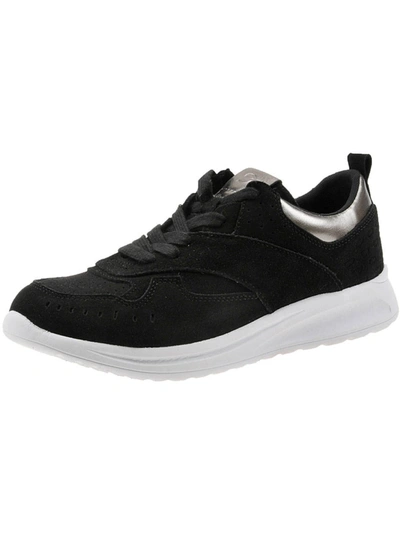 Evolve By Easy Spirit Sphynx Womens Suede Lifestyle Fashion Sneakers In Black
