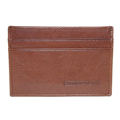 Crookhorndavis Italian Vachetta Calfskin Leather Card Case In Brown