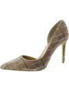 Inc Kenjay 56 Womens Plaid Rhinestone D'orsay Heels In Pink