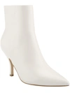 Marc Fisher Fergus Womens Leather Pointed Toe Ankle Boots In White