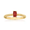 CANARIA FINE JEWELRY CANARIA GARNET TWISTED RING IN 10KT YELLOW GOLD