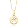 RS PURE BY ROSS-SIMONS 14KT YELLOW GOLD SMILEY FACE PENDANT NECKLACE