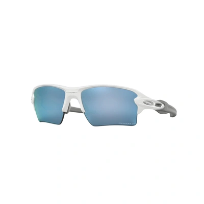 Oakley Polarized Xl Prizm Sunglasses, Oo9188 Flak 2.0 Mirrored In White