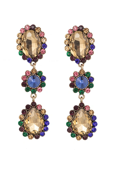 Eye Candy La Cascade Statement Earrings In Blue