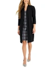 CONNECTED APPAREL WOMENS KNIT PLAID SWEATERDRESS