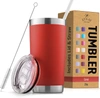 Zulay Kitchen Double Walled Insulated Travel Mug For Hot And Cold Drinks With Lid And Straw In Pink