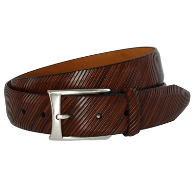 Crookhorndavis The City Boulevard Italian Calfskin Leather Belt In Brown