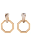 Eye Candy La Jaden Hexagon Earrings In Beige
