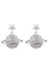 Eye Candy La Venus Cz Crystal Drop Earring In Silver