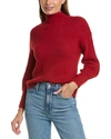 T Tahari Mock Neck Ottoman Sweater In Red